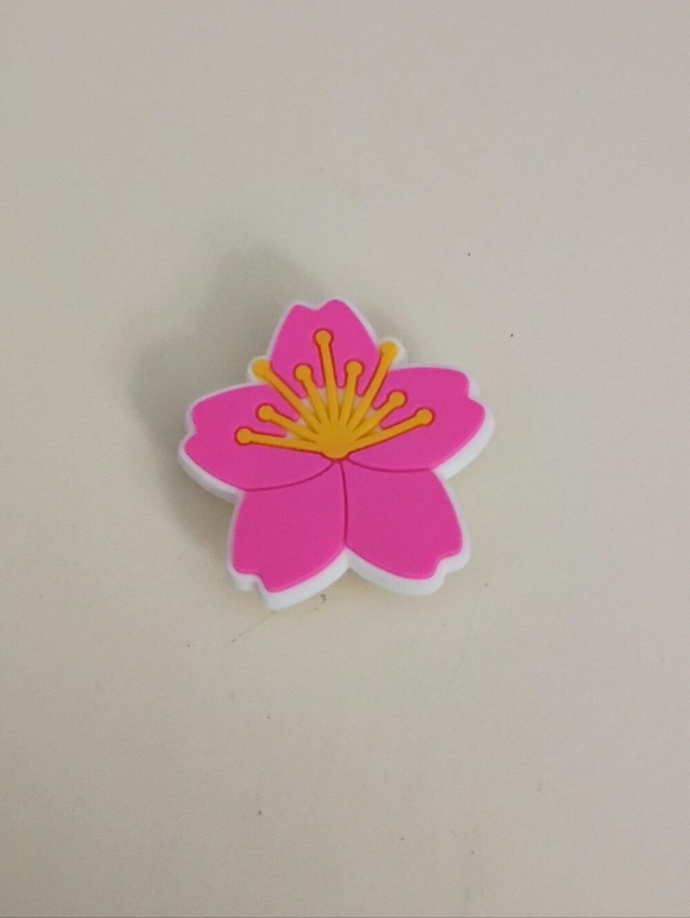 10 for $10 Jibbitz Croc Charm - Pink Flower 5 Petals With Yellow Pistol